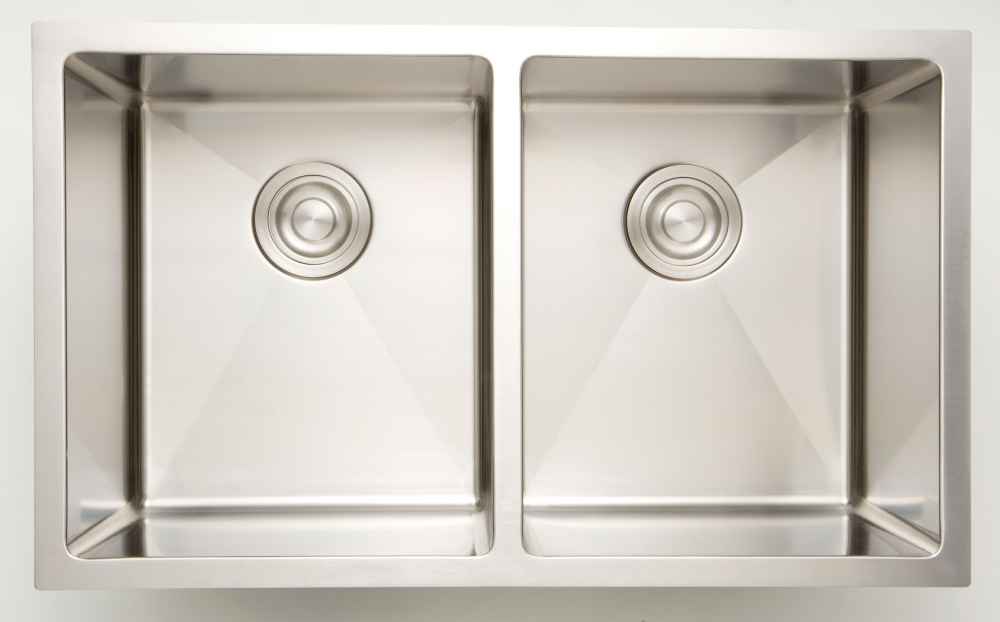 33-in. W CSA Approved Stainless Steel Kitchen Sink With 2 Bowl And 18 Gauge - 27406