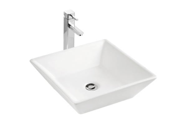 16.375-in. W Above Counter White Bathroom Vessel Sink For Wall Mount Wall Mount Drilling AI-27743