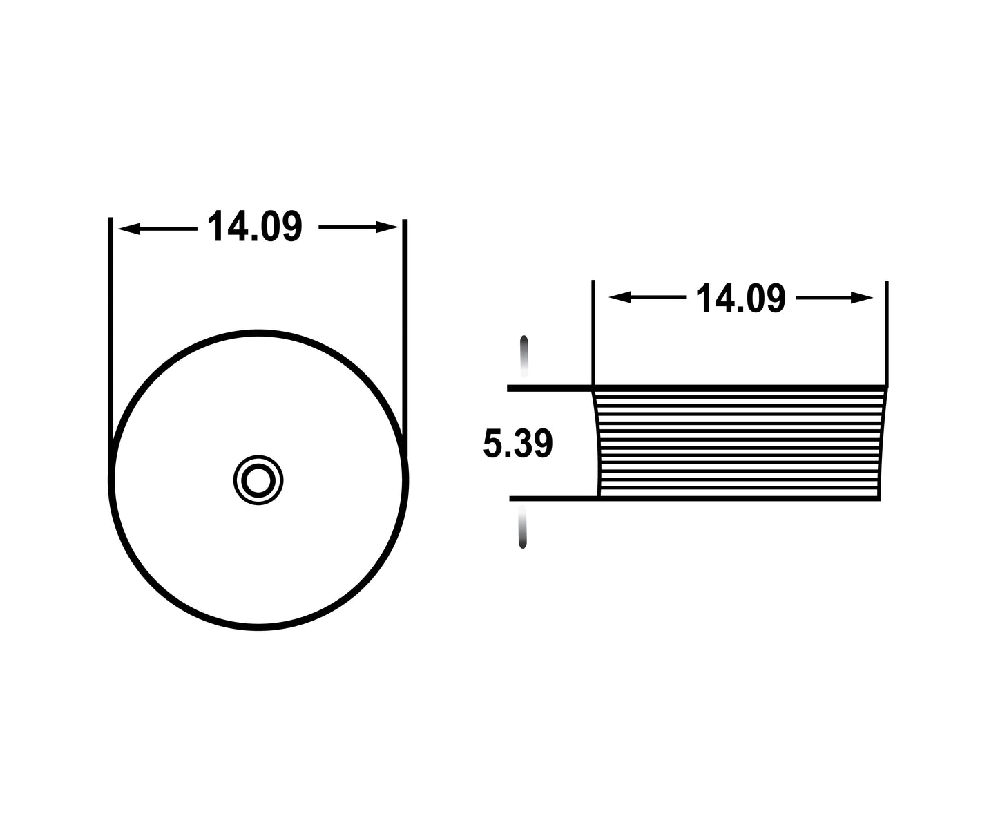 14.09-in. W Above Counter White Bathroom Vessel Sink For Wall Mount Wall Mount Drilling AI-27807