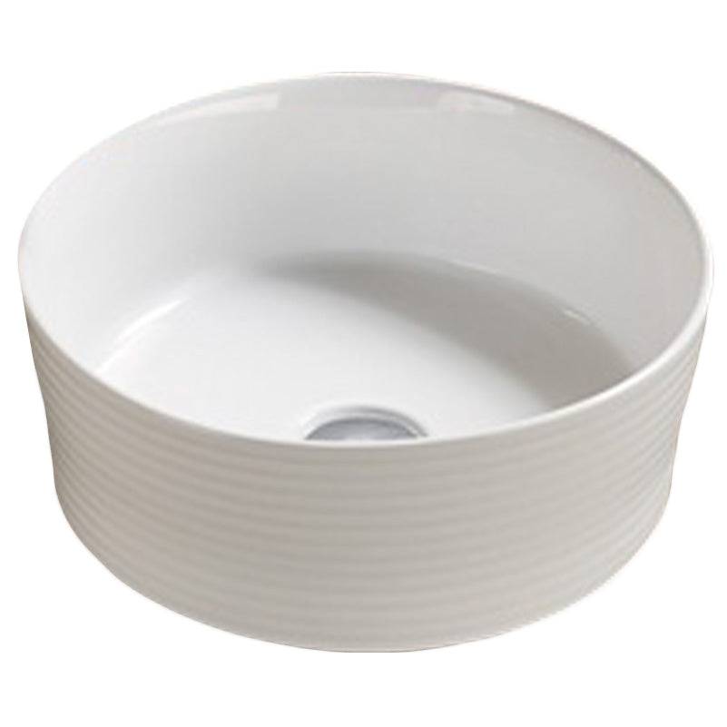 14.09-in. W Above Counter White Bathroom Vessel Sink For Wall Mount Wall Mount Drilling AI-27807