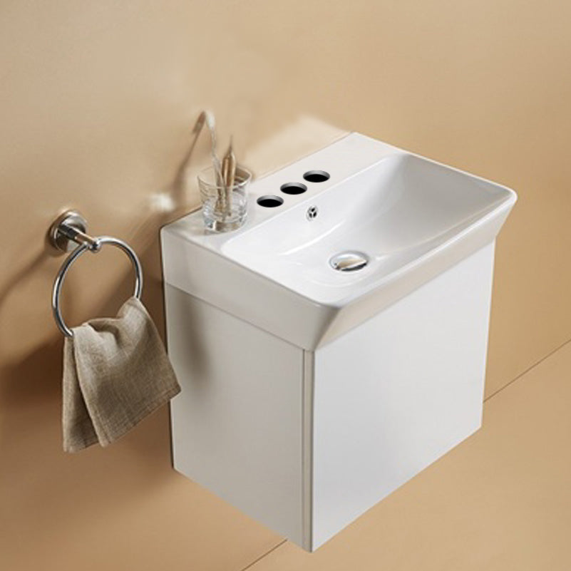 23.81-in. W Above Counter White Bathroom Vessel Sink For 3H4-in. Center Drilling AI-27827