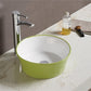 14.09-in. W Above Counter Olive-White Bathroom Vessel Sink For Deck Mount Deck Mount Drilling AI-27835