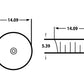 14.09-in. W Above Counter Olive-White Bathroom Vessel Sink For Deck Mount Deck Mount Drilling AI-27835