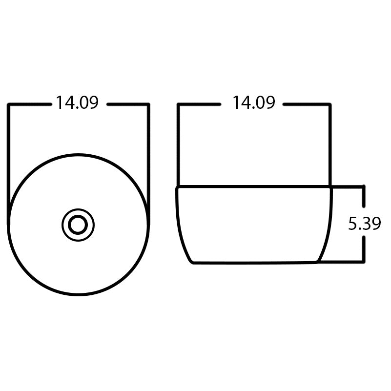 14.09-in. W Above Counter White Bathroom Vessel Sink For Deck Mount Deck Mount Drilling AI-27837