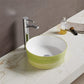 14.09-in. W Above Counter Olive Swirl-White Bathroom Vessel Sink For Deck Mount Deck Mount Drilling AI-27845