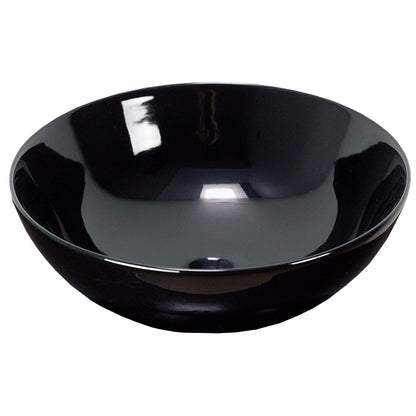 14.09-in. W Above Counter Black Bathroom Vessel Sink For Deck Mount Deck Mount Drilling AI-27849