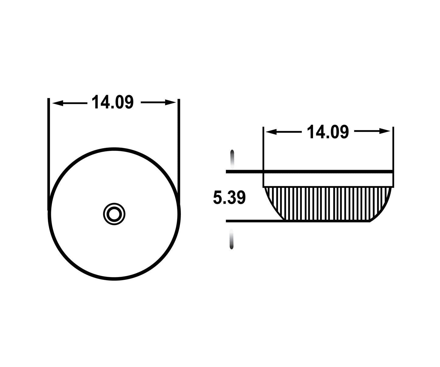 14.09-in. W Above Counter Olive Bathroom Vessel Sink For Deck Mount Deck Mount Drilling AI-27874