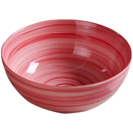 14.09-in. W Above Counter Red Swirl Bathroom Vessel Sink For Deck Mount Deck Mount Drilling AI-27893