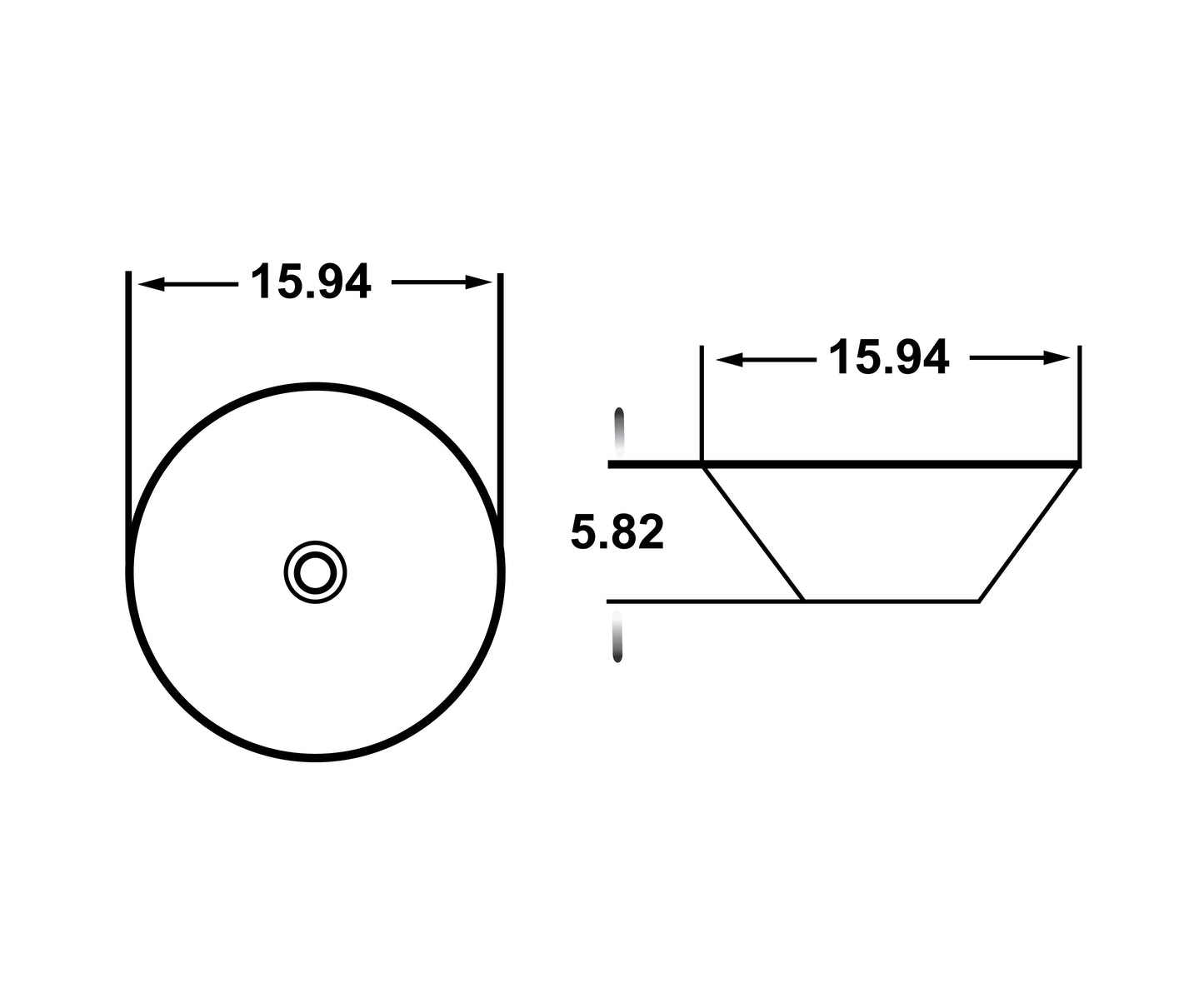 15.9-in. W Above Counter Oil Rubbed Bronze Bathroom Vessel Sink For Deck Mount Deck Mount Drilling AI-27900