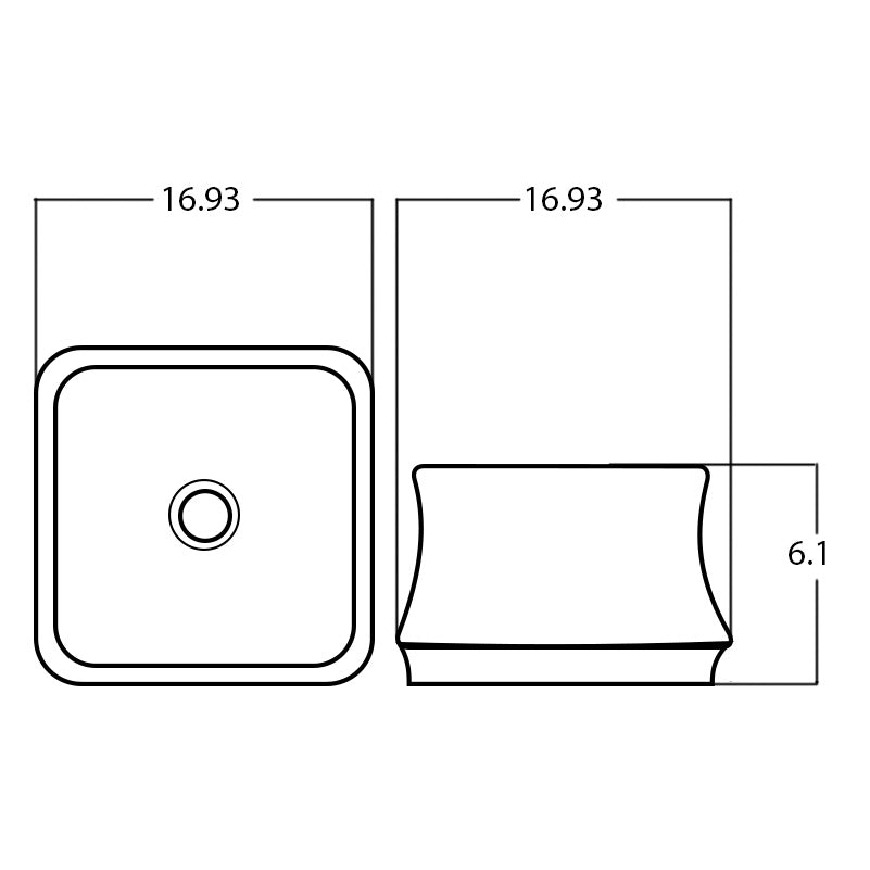 16.93-in. W Above Counter White Bathroom Vessel Sink For Deck Mount Deck Mount Drilling AI-27952