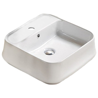 18.31-in. W Above Counter White Bathroom Vessel Sink For 1 Hole Center Drilling AI-27954