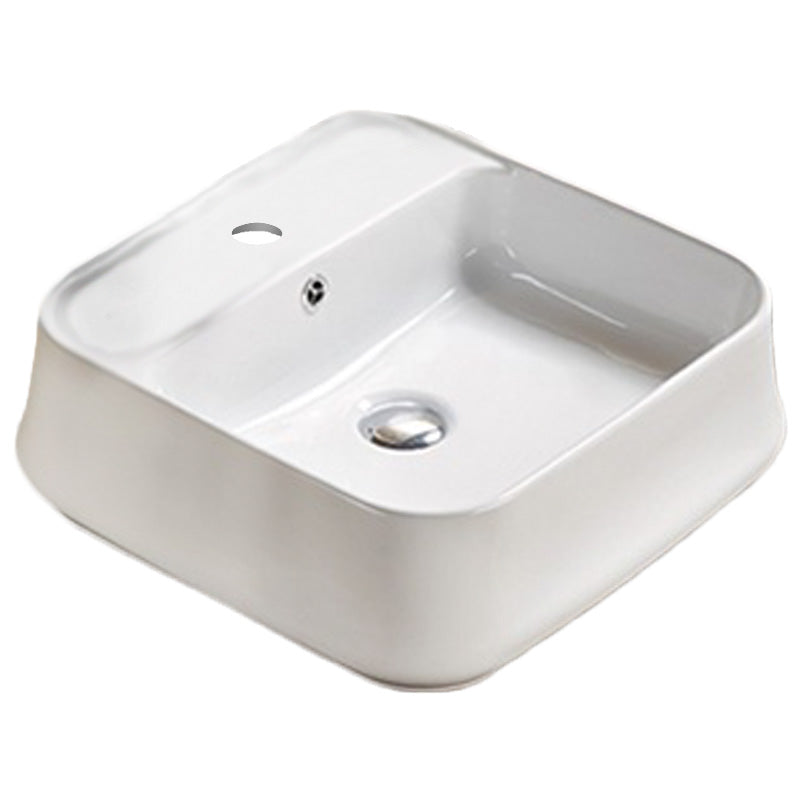 18.31-in. W Above Counter White Bathroom Vessel Sink For 1 Hole Center Drilling AI-27954