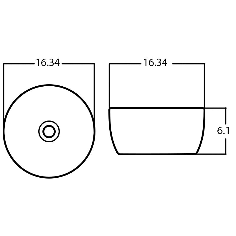 14.09-in. W Above Counter Oil Rubbed Bronze Bathroom Vessel Sink For Wall Mount Wall Mount Drilling AI-28006