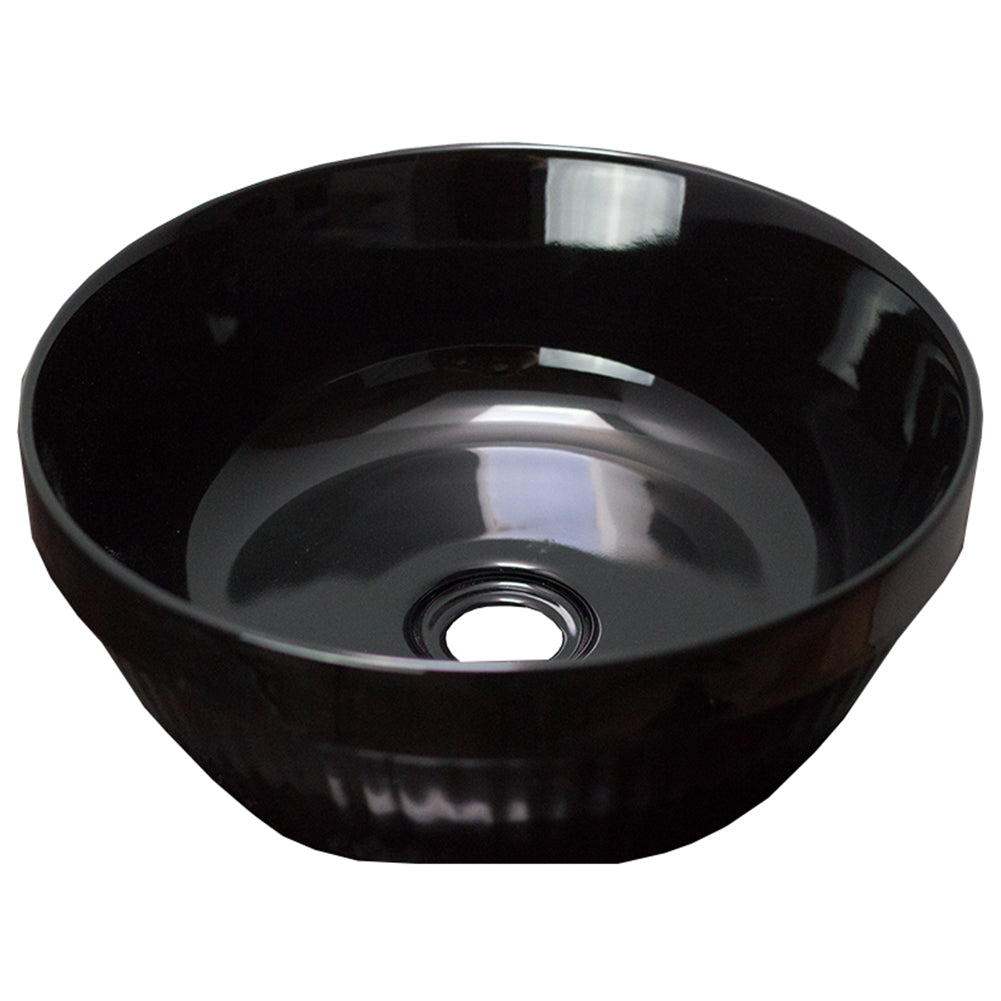 14.09-in. W Above Counter Black Bathroom Vessel Sink For Wall Mount Wall Mount Drilling AI-28020