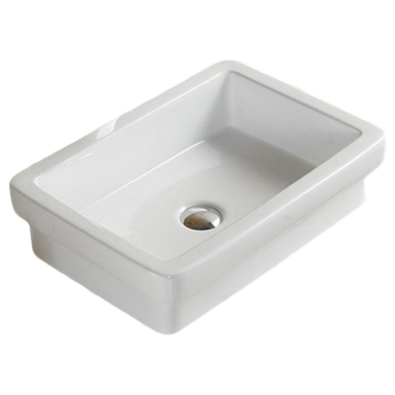 20.5-in. W Above Counter White Bathroom Vessel Sink For Deck Mount Deck Mount Drilling AI 28121