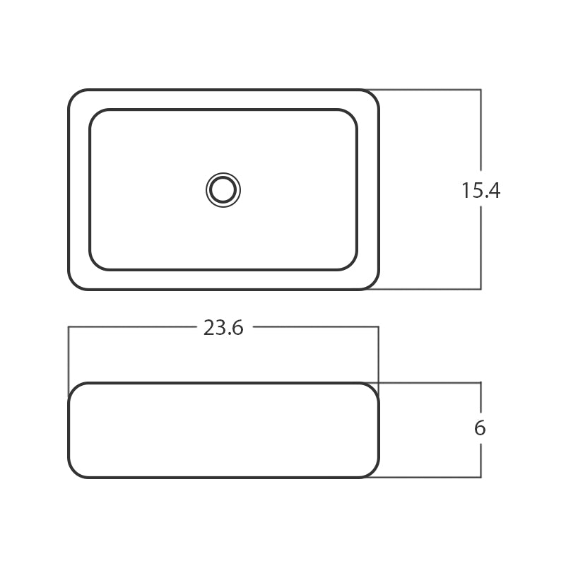 23.6-in. W Above Counter White Bathroom Vessel Sink For Deck Mount Deck Mount Drilling AI 28134