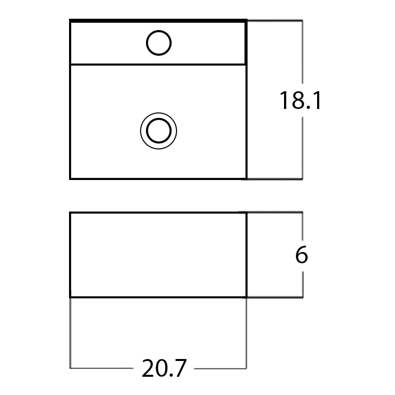 20.7-in. W Above Counter White Bathroom Vessel Sink For 1 Hole Center Drilling AI 28139