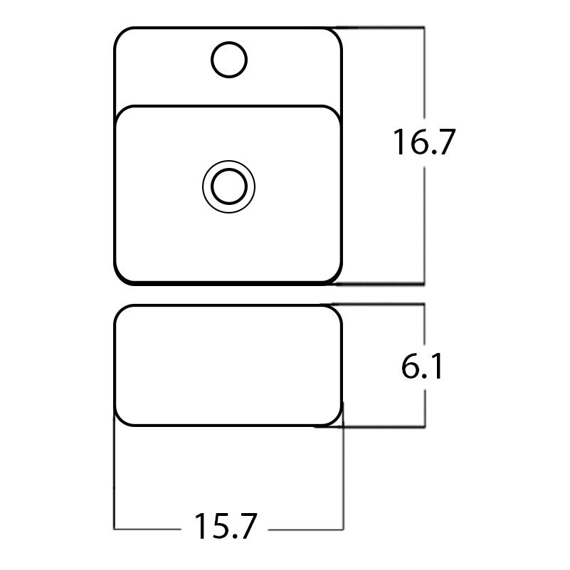 15.7-in. W Above Counter White Bathroom Vessel Sink For 1 Hole Center Drilling AI-28142