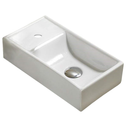 16.3-in. W Above Counter White Bathroom Vessel Sink For 1 Hole Left Drilling AI-28157