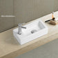 14.5-in. W Above Counter White Bathroom Vessel Sink For 1 Hole Left Drilling AI-28159