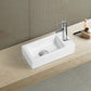 14.5-in. W Above Counter White Bathroom Vessel Sink For 1 Hole Right Drilling AI-28160