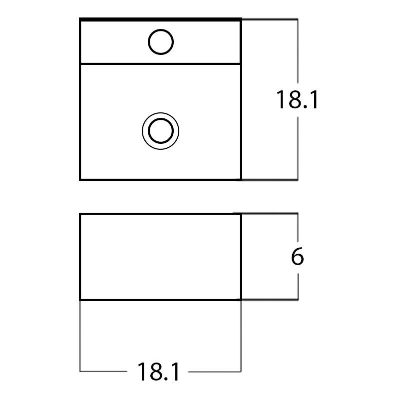 18.1-in. W Above Counter White Bathroom Vessel Sink For 1 Hole Center Drilling AI-28177