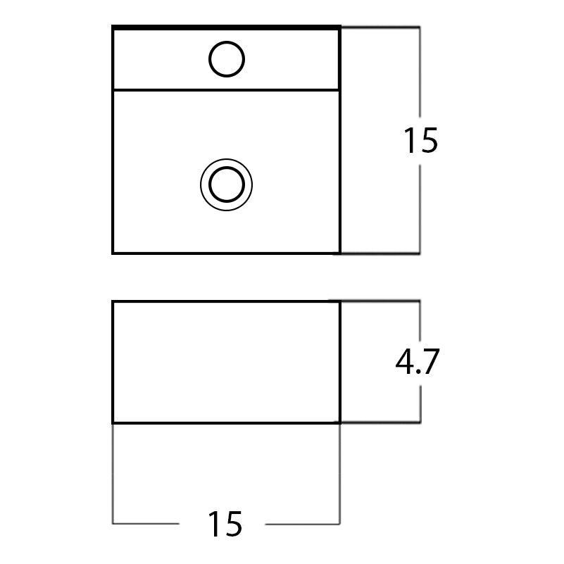 15-in. W Above Counter White Bathroom Vessel Sink For 1 Hole Center Drilling AI-28180