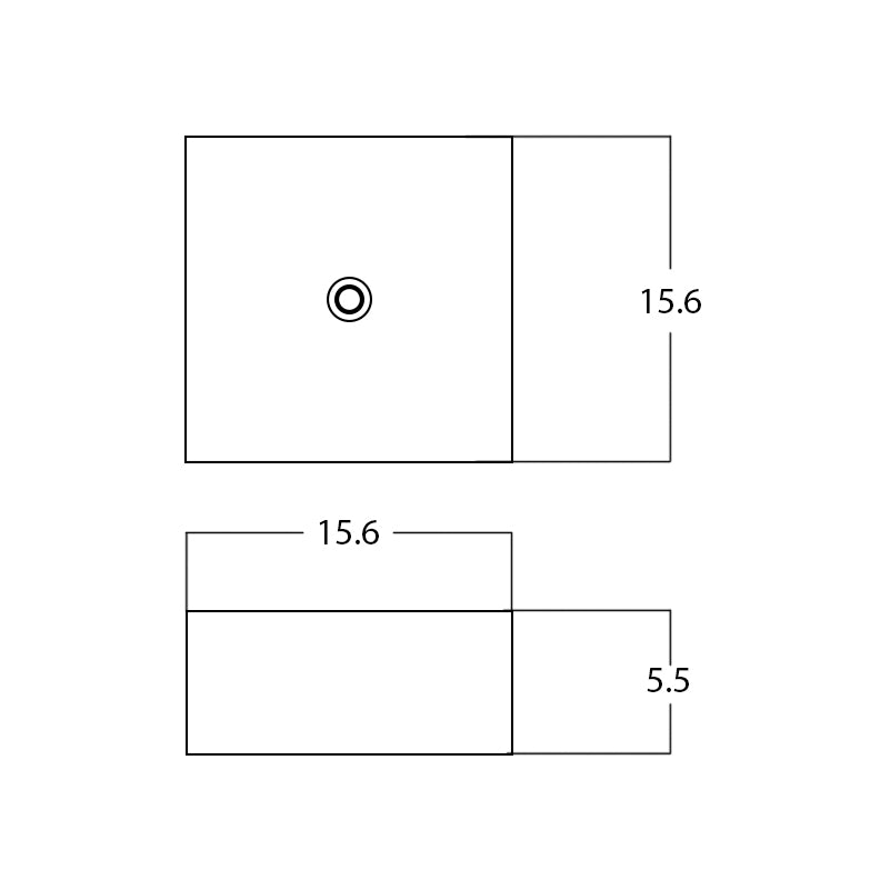 15.6-in. W Above Counter White Bathroom Vessel Sink For Deck Mount Deck Mount Drilling AI-28184