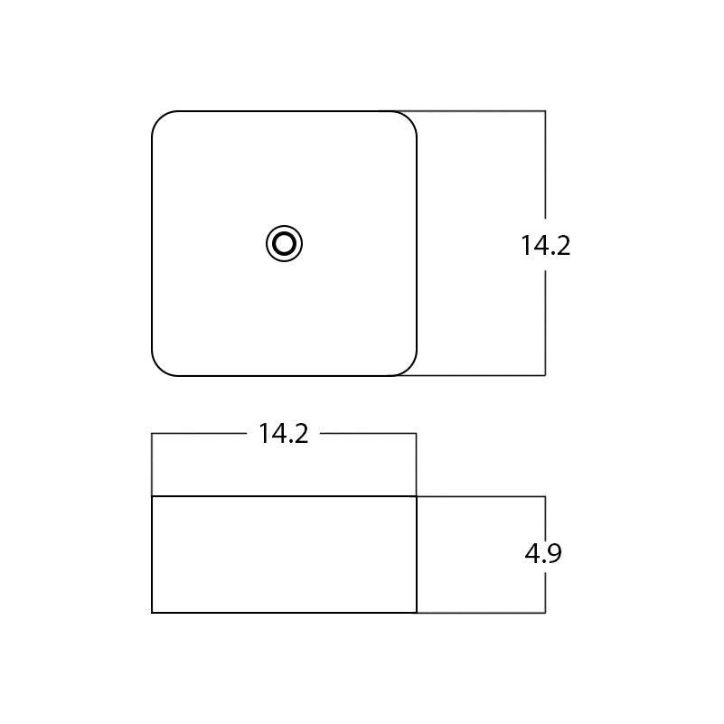 14.2-in. W Above Counter White Bathroom Vessel Sink For Deck Mount Deck Mount Drilling AI-28198