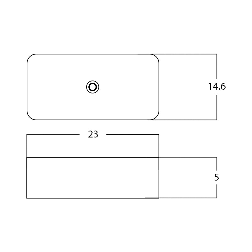 23-in. W Above Counter White Bathroom Vessel Sink For Deck Mount Deck Mount Drilling AI 28206