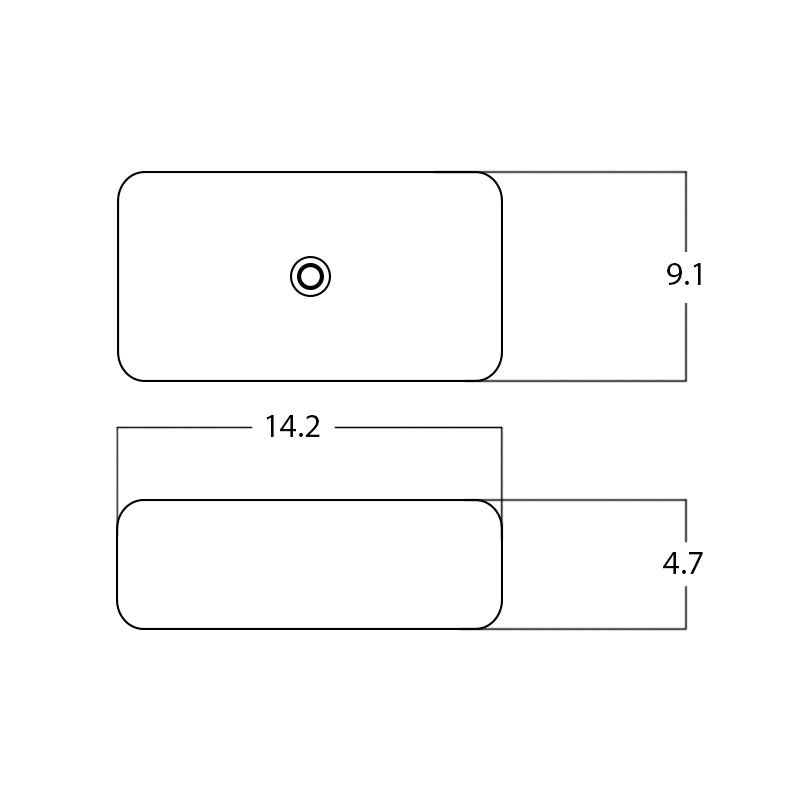 14.2-in. W Above Counter White Bathroom Vessel Sink For Deck Mount Deck Mount Drilling AI-28225