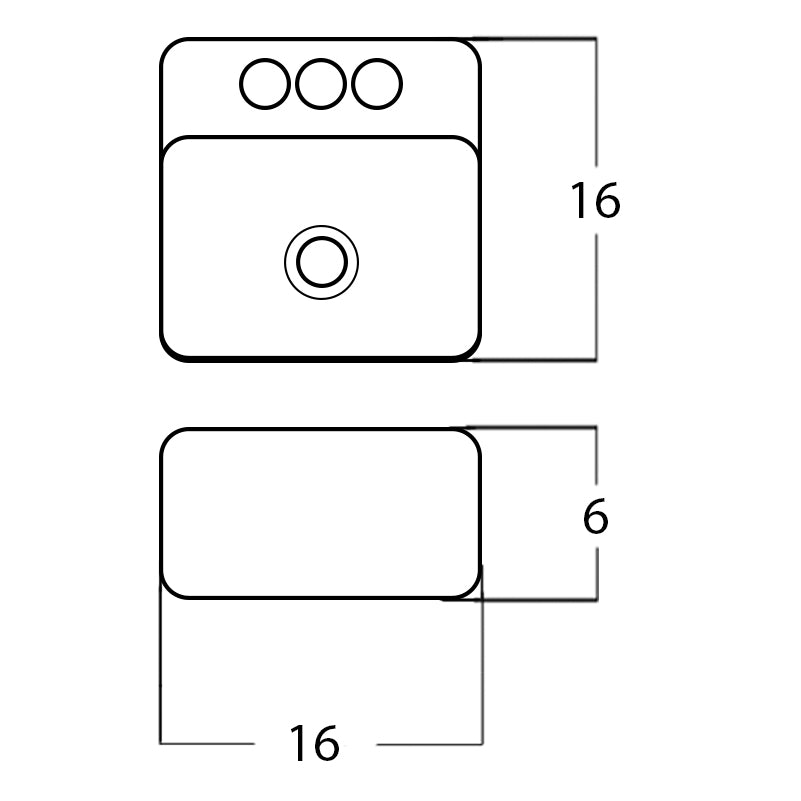 16-in. W Above Counter White Bathroom Vessel Sink For 3H4-in. Center Drilling AI-28273