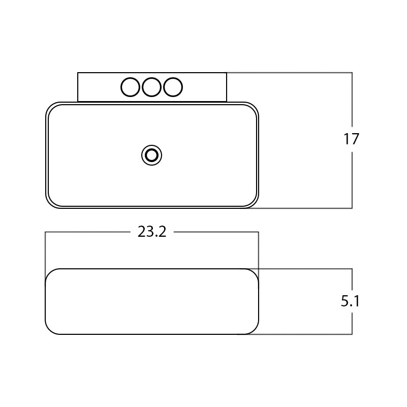 23.2-in. W Above Counter White Bathroom Vessel Sink For 3H4-in. Center Drilling AI 28316