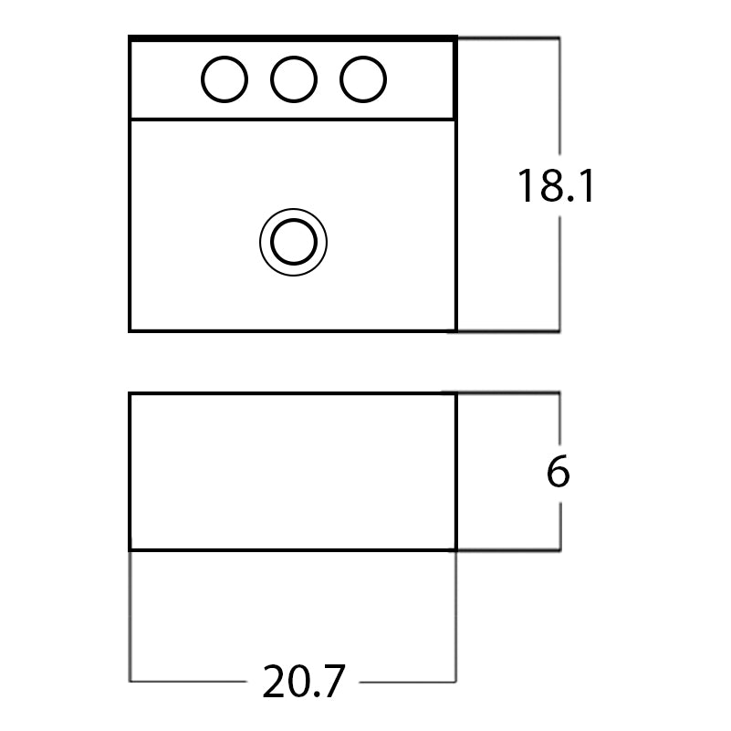 20.7-in. W Above Counter White Bathroom Vessel Sink For 3H8-in. Center Drilling AI 28333