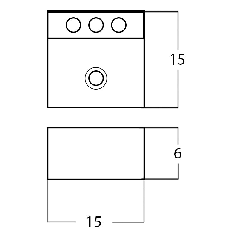 15-in. W Above Counter White Bathroom Vessel Sink For 3H8-in. Center Drilling AI-28344