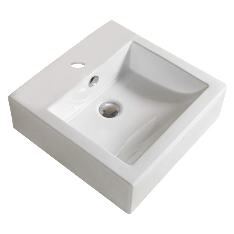 18.3-in. W Above Counter White Bathroom Vessel Sink For 1 Hole Center Drilling AI-28402