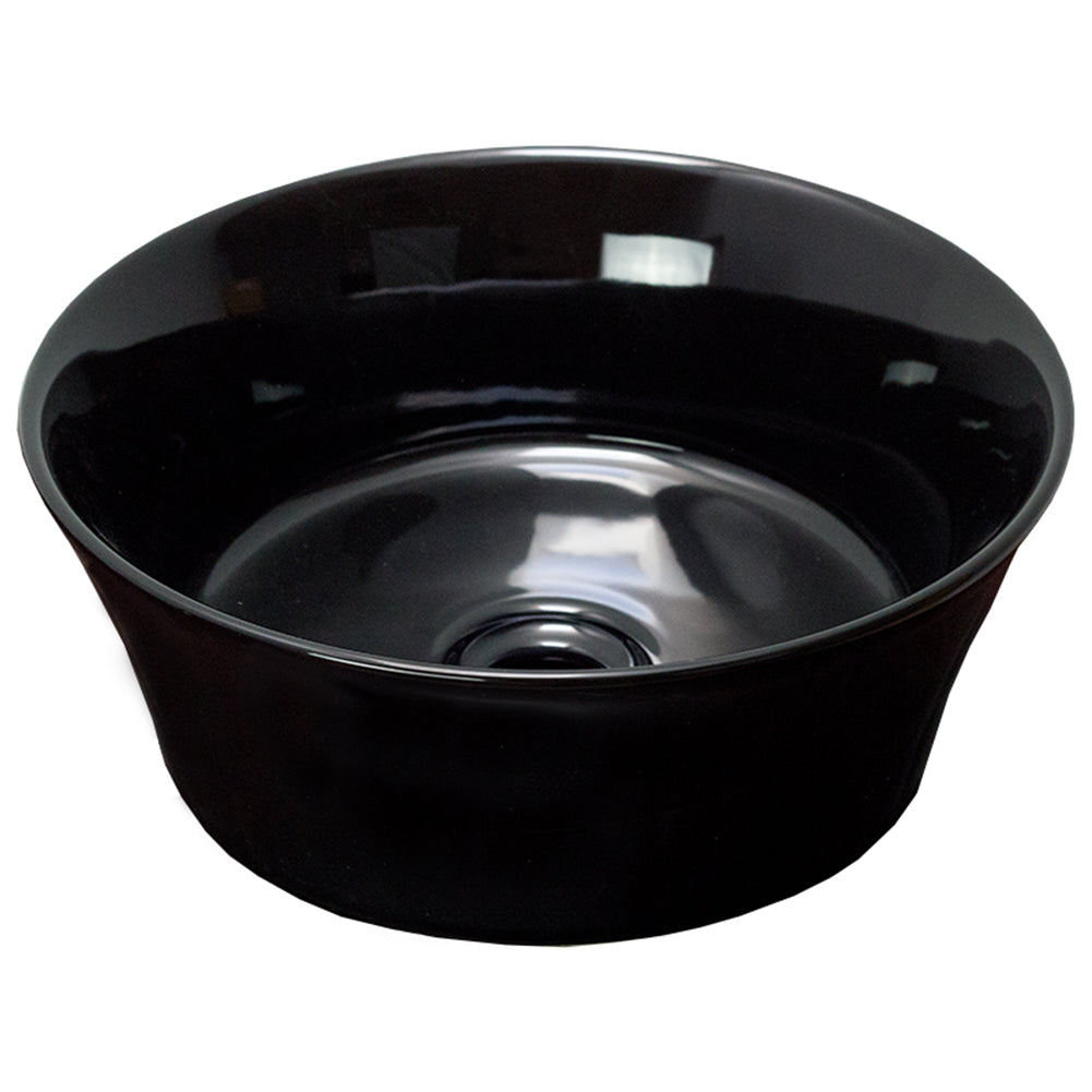 14.09-in. W Above Counter Black Bathroom Vessel Sink For Wall Mount Wall Mount Drilling AI-28515