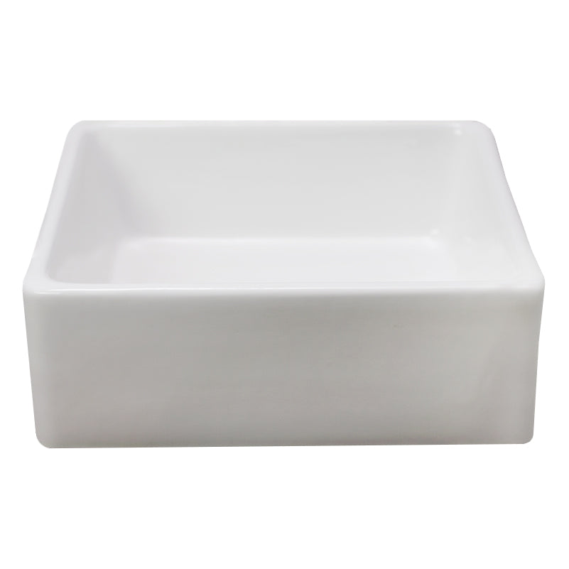 15.2-in. W Above Counter White Bathroom Vessel Sink For Deck Mount Deck Mount Drilling AI-28550