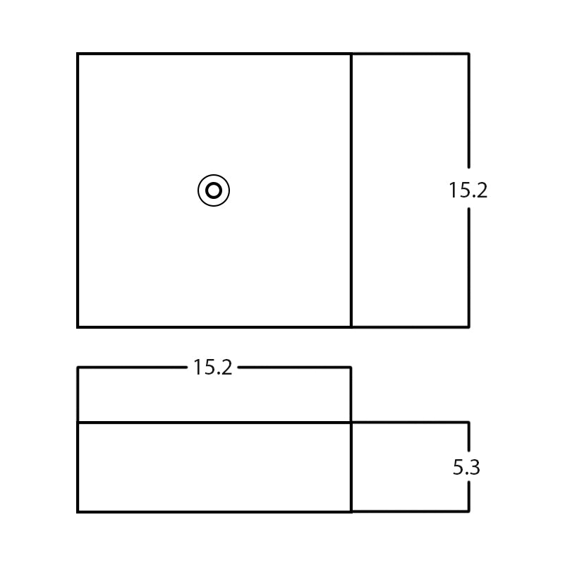 15.2-in. W Above Counter White Bathroom Vessel Sink For Deck Mount Deck Mount Drilling AI-28550