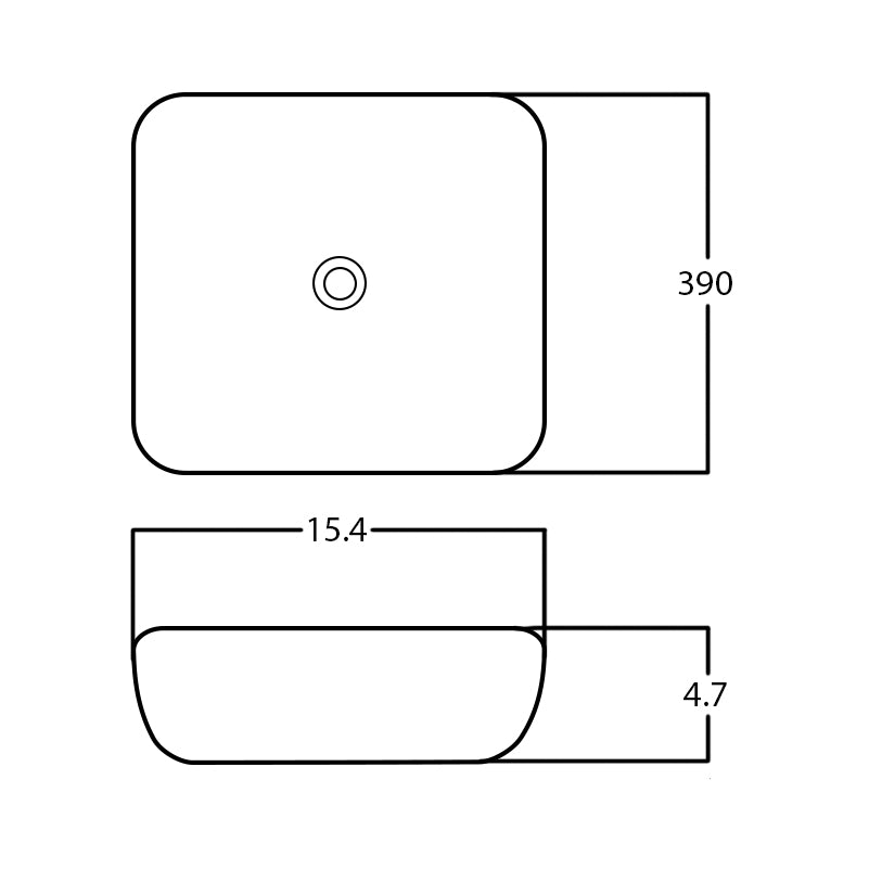 15.4-in. W Above Counter White Bathroom Vessel Sink For Deck Mount Deck Mount Drilling AI-28581