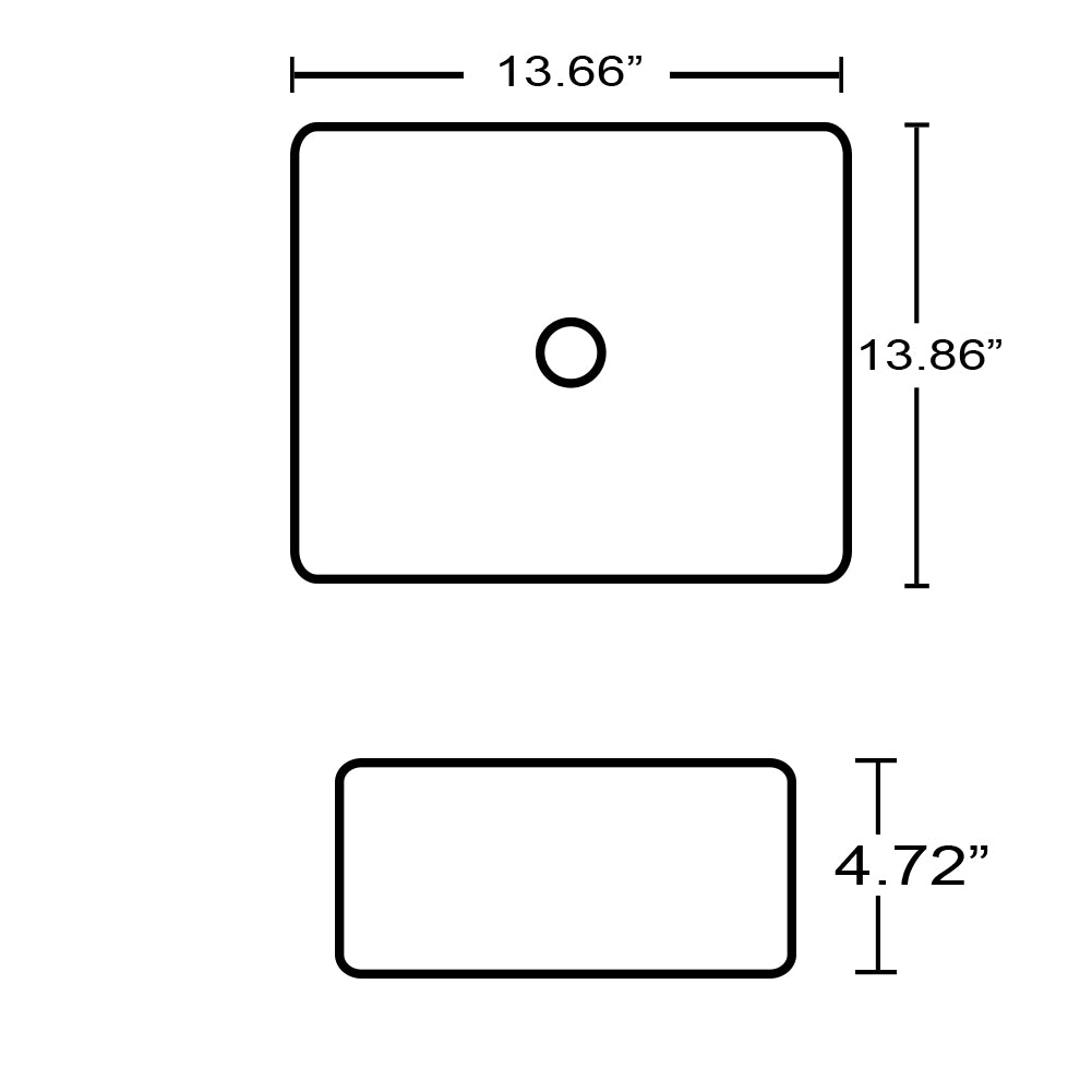 13.66-in. W Above Counter White Bathroom Vessel Sink For Wall Mount Wall Mount Drilling AI-29167