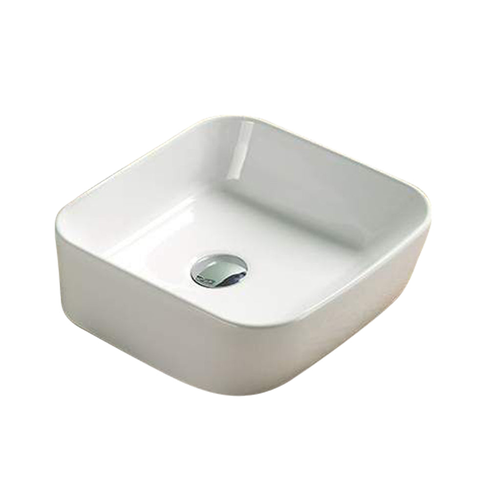 13.66-in. W Above Counter White Bathroom Vessel Sink For Wall Mount Wall Mount Drilling AI-29167