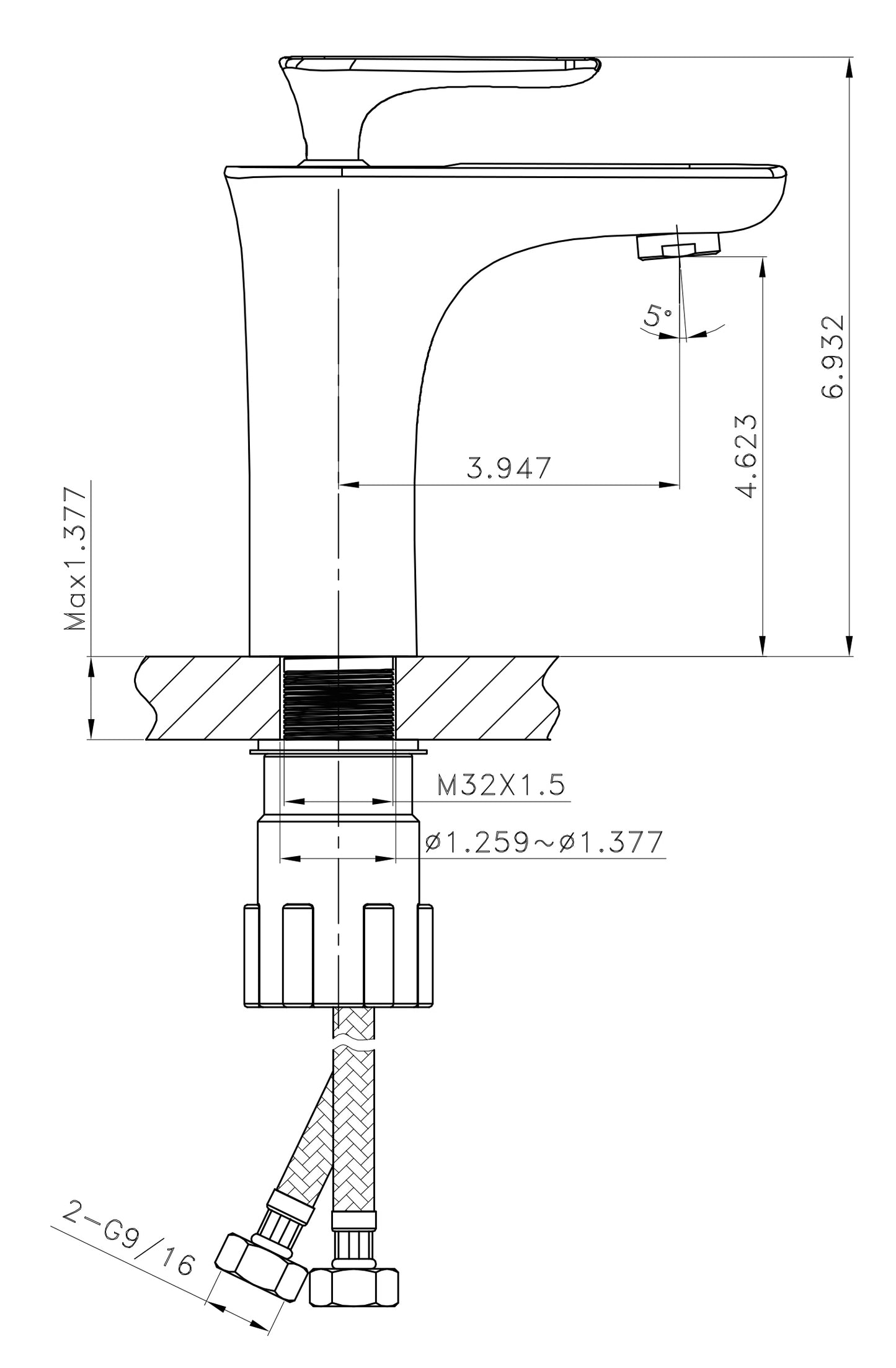 2.25-in. W Bathroom Sink Faucet Set AI-33680