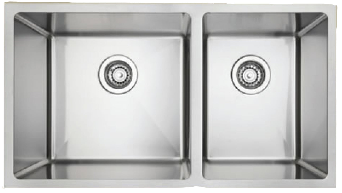 32-in. W Stainless Steel Kitchen Sink With 2 Bowl And 18 Gauge AI-34450