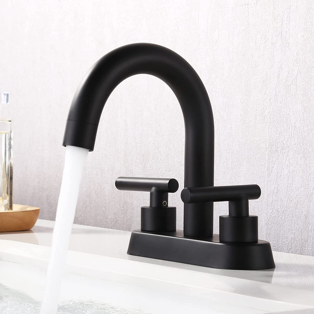 3H4-in. CUPC Brass Bathroom Sink Faucet Black Lead Free Brass AI-36080