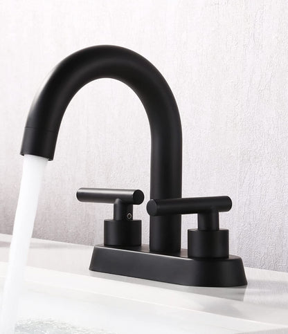 3H4-in. CUPC Brass Bathroom Sink Faucet Black Lead Free Brass AI-36080