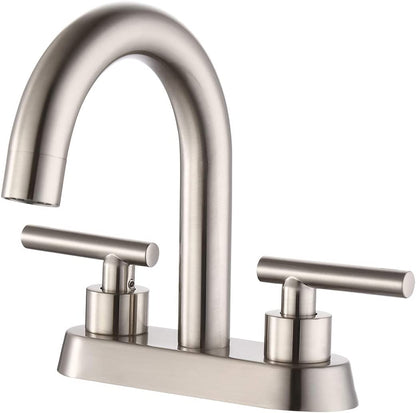 3H4-in. CUPC Brass Bathroom Sink Faucet Brushed Nickel Lead Free Brass AI-36081