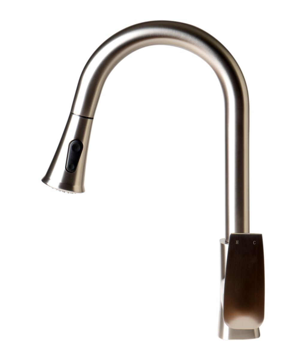 ABKF3889 Square Gooseneck Pull Down Kitchen Faucet